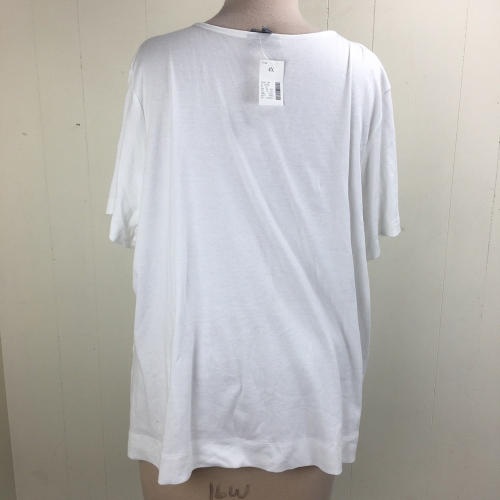 NWT Fashion Bug Essentials White V-Neck T-Shirt 4X - Picture 5 of 5